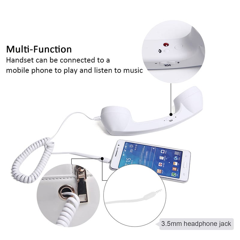 Oweisong Fun Telephone Purse for Women Novelty Phone Tote Handbags Top Handle Shoulder Crossbdoy Bag White - Image 4